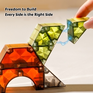 Pungrow Bán Buôn Từ Gạch Đồ Chơi Trẻ Em Gốc Nam Châm Đồ Chơi Từ Khối Xây Dựng Mầm Non Học Tập Montessori Đồ Chơi Liên Kết Cube - Product Image 5