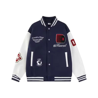 Blouson universitaire pour homme style hip-hop OEM, avec logo personnalisé brodé, imperméable, tissé, épais, hiver, fermeture éclair, décontracté