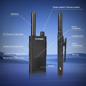 Talkie-walkie T26, portée longue distance 0-3 km, batterie Li-ion rechargeable, 16 canaux FRS, fréquence VHF, 3G POC, résistant à l'eau IPX-2 - Product Image 3