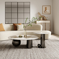 Table basse de salon en dalle de roche au design luxueux, base en acier inoxydable doré, table centrale, table à thé, vente directe d'usine