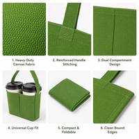 Porte-gobelet portable en tissu de coton avec logo personnalisé pour bouteille, tasse ou mug