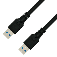 Kabel DFX USB 3.0 A ke A 1m, Kabel Data USB A Male ke Male 5Gbps SuperSpeed untuk Hard Drive Eksternal, Smart TV, Laptop