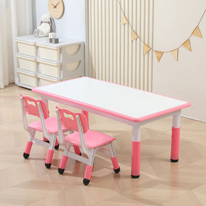 Tables et chaises pour enfants, bureau réglable en hauteur, 6 places, adapté aux enfants de 3 à 8 ans, pieds de table antidérapants, respectueux de l'environnement - Product Image 6