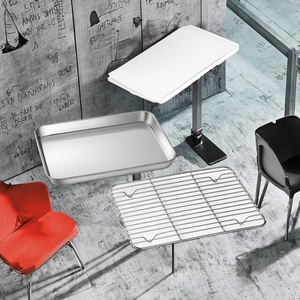 Yolecen khách sạn nhà hàng thanh thép không gỉ vàng bạc trang trí phục vụ tấm hình chữ nhật vuông thực phẩm phục vụ khay nướng chảo - Product Image 3