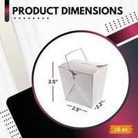 Boîtes à emporter chinoises Récipients alimentaires en carton blanc uni Résistant aux fuites et à la graisse Pinte Taille Rectangle Bonbons Buffet Boîte