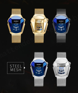 HOURSLY mecánico de negocios de dibujos animados impermeable pantalla LED fecha moda Punk deportes coche reloj de acero inoxidable banda de silicona - Product Image 5