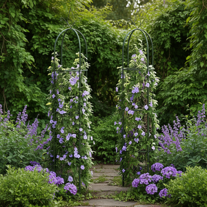 Arco da Giardino in Ferro Battuto, 6 Piedi, Design Classico, Verniciato Verde, per Uso Decorativo Esterno - Product Image 2
