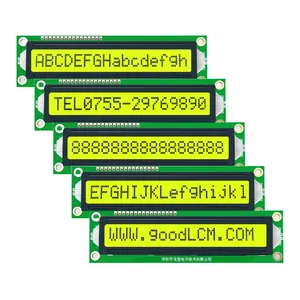 Haut quality1601A-1 grand caractère STN jaune 5.0V puissance fabricant de chiffres monochrome 16x1 caractères module d'affichage lcd