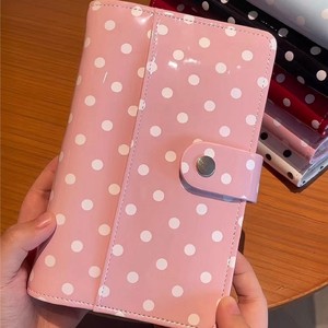 Agenda A6 a pois rosa retrò con 6 anelli, ricaricabile, per budget, quaderno, album per collezioni di carte e adesivi - Product Image 2