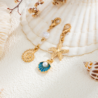 Chaîne de corps style bohème côtier pour bikini, dorée, réglable, avec anneau en O, breloque coquillage et perle, bijou de corps, accessoires de plage et de maillot de bain