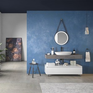 Kamalu composizione bagno KAM-KK1203G con 120 cm doppio lavabo Grey MDF pavimento-mobile con lavabo in ceramica - Product Image 1