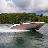 2025 Offre Spéciale 26ft Aluminium Jet Boat Luxe Haute Vitesse Yacht avec Wakeboard Tour Bimini Top pour Sports Nautiques Fête de Famille