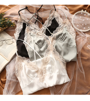 Ensemble de Nuisettes Sexy en Gros pour Lune de Miel, Tenue de Détente Romantique, Pyjamas Décolleté en V Profond, Ensembles Babydoll