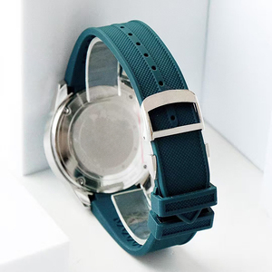 Paramount Sophisticated Excellence World Time Blue Rubber Strap 316L Steel Case Blue Dial Date Automatic Mechanical Men Watch - Product Image 3
