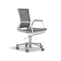 Chaise de bureau pivotante moderne à dossier mi-haut en maille, ergonomique, réglable en hauteur, avec dossier respirant, confortable pour le bureau à domicile