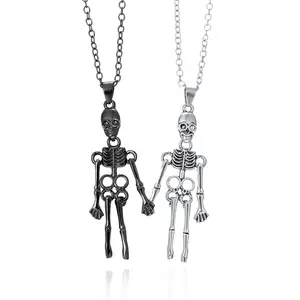 Dropshipping collana di Halloween con vento scuro tutti i santi scheletro umano scheletro fantasma collana con ciondolo a mano N354-N357