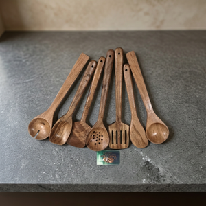 ClassicChef Sustainable 7-Piece Mango Wood <b>Cooking</b> <b>Utensils</b> <b>Set</b> Spoon Spatula for Everyday Kitchen Professional Cookware Tools - Product Image 1