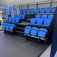 Tribunes télescopiques électriques rétractables pour gymnases et stades, sièges de spectateurs robustes en plastique soufflé, résistants au feu