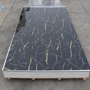 Panneau mural SPC résistant à l'humidité, ignifuge, avec motifs dorés et marbrés pour la décoration murale intérieure - Product Image 1