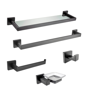 2019 New China Modern Hotel Stainless Steel 5 PCS <strong>Bathroom</strong> <strong>Accessories</strong> <strong>Set</strong> Black Hardware <strong>Set</strong> - Product Image 1