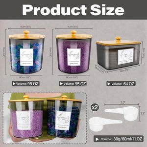 Contenitore portapacchi per bucato 3 pacchi con coperchio organizzatore di <span class=keywords><strong>detersivi</strong></span> per bucato e barattoli per baccelli, sapone - Product Image 2