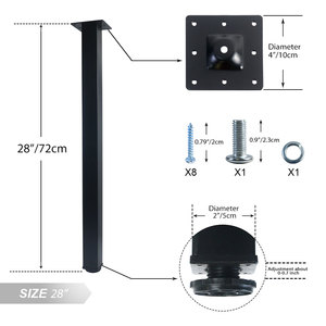 Высококачественные матовые современные квадратные металлические детали для мебели с регулируемой высотой, диван, Офисная гостиная, столовые ножки для дома - Product Image 4