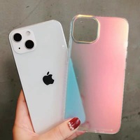 Coque de téléphone en acrylique laser irisé très populaire pour iPhone 17 Pro Max 14 13 12 11 Pro Max – Coque mate fluorescente irisée