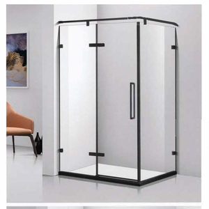 Sang trọng Matte satin đen khung duy nhất sliding10mm Tempered Glass vòi hoa sen cửa phòng tắm vòi sen phân vùng thủy tinh - Product Image 5