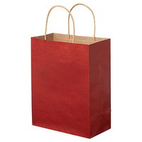 Enduit vin rouillé brique foncé rouge emballage artisanat fenêtre fourre-tout bijoux pas cher shopping cadeau kraft rouge sac en papier avec poignée plate