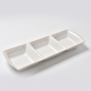 Set di Tre Piatti in Ceramica di Alta Qualità, Ecologici, Design Moderno Personalizzabile, Vassoi per Dim Sum, per Occasioni Festive - Product Image 4