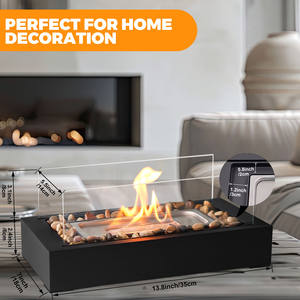 Elegante tavolo etanolo fuoco Pit arredamento portatile interno/esterno <span class=keywords><strong>in</strong></span> piedi di vetro camino <span class=keywords><strong>con</strong></span> pietre Decorative - Product Image 3