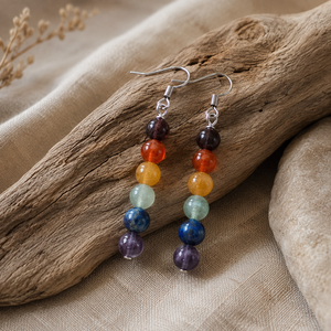 Pendientes Largos Artísticos con Borlas de Cuentas Redondas Multicolores Vintage para Mujer - Product Image 6