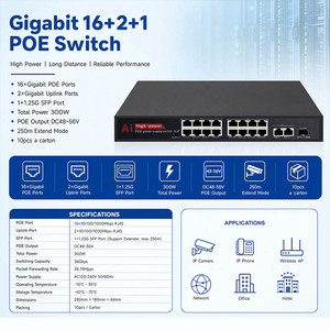 Commutateur Ethernet PoE Plus 16 ports 2x1000M Uplink 1xSFP <span class=keywords><strong>802</strong></span>.3af/at - Product Image 1
