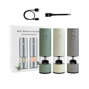 Moulins à sel et à poivre électriques automatiques en acier inoxydable de qualité alimentaire, à mouture réglable, mini moulin à poivre avec noyau en céramique - Product Image 1
