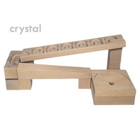 Bloques de Construcción de Madera Maciza con Bolas de Cristal, Pista de Canicas, Bloques de Construcción Educativos de Madera Grandes para Niños