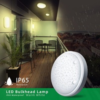 Applique murale et plafonnier LED rond moderne 15W IP65 étanche pour extérieur, porche, garage, couloir, décoration de façade