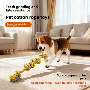 Yüksek Kaliteli Dayanıklı Pamuk Halat Evcil Hayvan Köpek Kedi Çiğneme Oyuncağı - Isırmaya Dayanıklı Diş Temizleyici Çevre Dostu Günlük Kullanım İç/Dış Mekan İçin - Product Image 6
