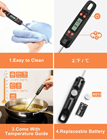 Termometer Digital Portabel Fleksibel Terbaik dengan Layar LCD, Bertenaga Baterai, Bahan ABS+Stainless Steel, Pembacaan Cepat