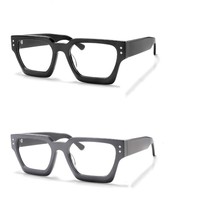 2023 nouvelle tendance Vintage rectangulaire lunettes de soleil polarisées pour hommes et femmes carré acétate planche cadre lunettes avec lentilles Tac