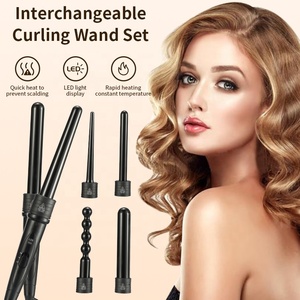 6-in-1 gốm hoán đổi cho nhau Combo tóc Styler Set với LED hiển thị nhiệt độ điện tóc Waver Curler <span class=keywords><strong>Wand</strong></span> cho khách sạn sử dụng - Product Image 3