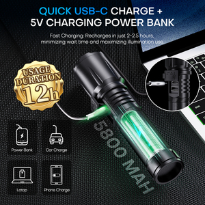 Siêu sáng 10000 lumens 3 chế độ IP65 AA không thấm nước chiến thuật Led bút Torch mạnh mẽ USB Sạc đèn pin cho cắm trại ngoài trời - Product Image 4