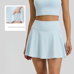 Breathable Tennis Skirt With Side Pockets <strong>Womens</strong> Slim Fit Anti-Exposure <strong>Skort</strong> For Running Fitness Yoga - Product Image 2