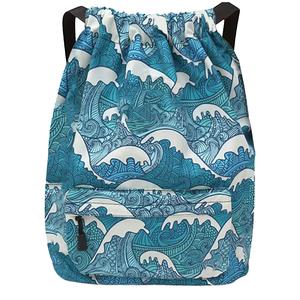 High Quality Customized Printed Waterproof <b>Drawstring</b> <b>Backpack</b> Bag Polyester Multipurpose Reusable Gift Bag Stylish Fashion - Product Image 4