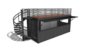 Tùy Chỉnh Thiết Kế Của 20 FT Đúc Sẵn Container Bar Với Sân Hiên Thang Cuốn - Product Image 2