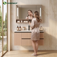 Meuble sous-vasque de salle de bain 1 ensemble, meuble-lavabo avec miroir, meuble de rangement pour salle de bain