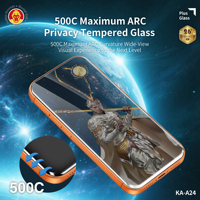 Protection d'écran en verre trempé haute résistance Monkey King 500C 9H avec protection de confidentialité, emballage pliable en trois parties pour