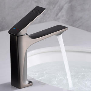 Robinet de lavabo monocommande en cuivre à poser sur le comptoir, eau chaude et froide - Product Image 1