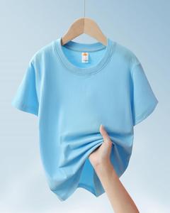 Yüksek kalite 180g 100% pamuk özel Logo kısa kollu tişört moda toptan boy baskı tasarımı çocuk giyim boş - Product Image 5