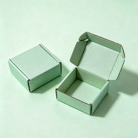 Boîtes d'expédition en carton ondulé écologiques et recyclables, personnalisables avec logo, en vrac, vert menthe uni, pour cadeaux
