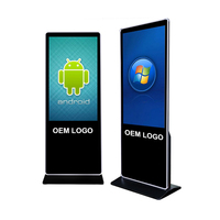 Support de sol écran lcd interactif multi-touch kiosque d'information publicité lecteur tv wifi lcd signalisation numérique 50 pouces